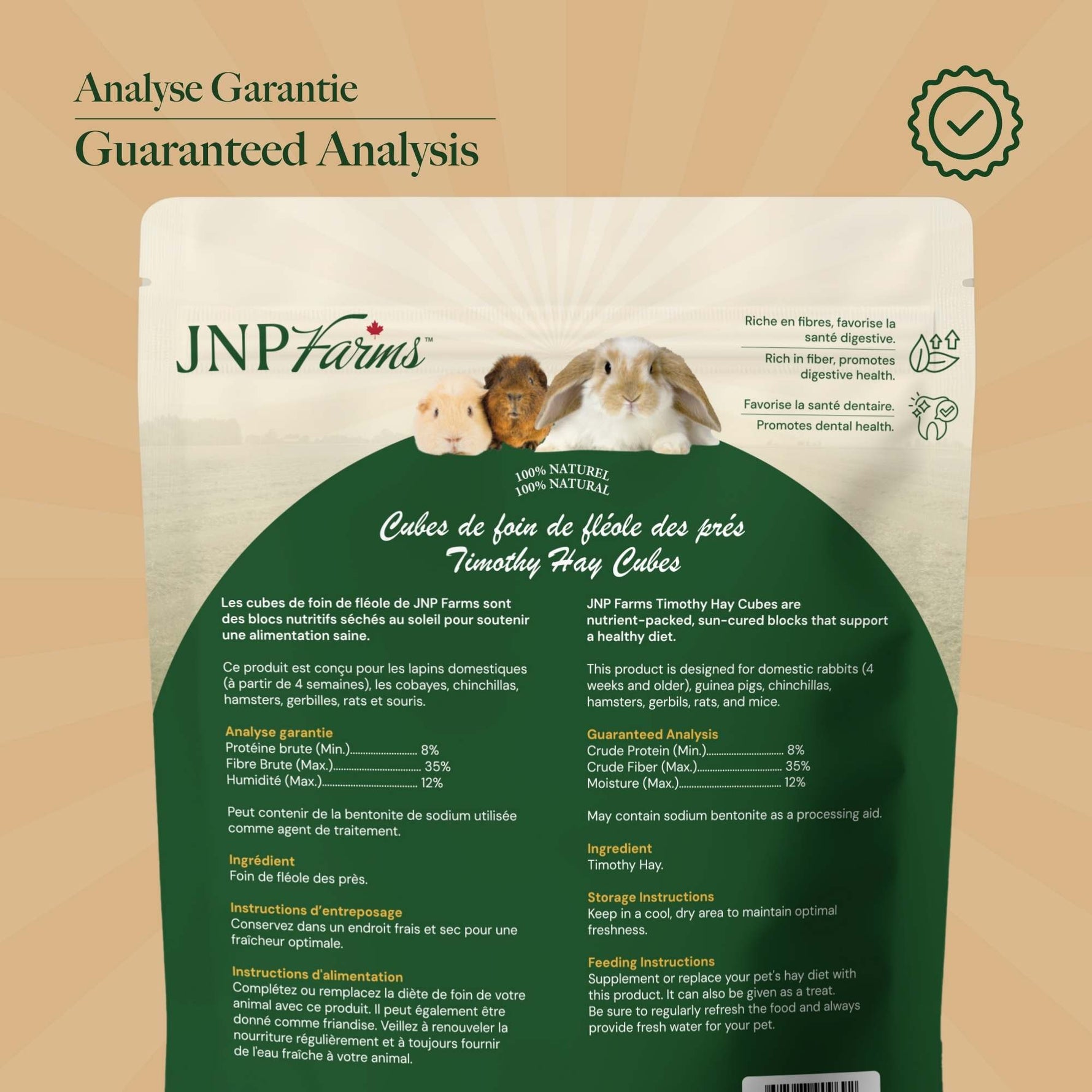 5.8lb | Timothy Hay Cubes for Small Animals